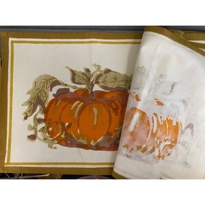 Couleur Nature Bruno Lamy Pumpkin Cotton Placemats & Napkins 4 each Fall Harvest
